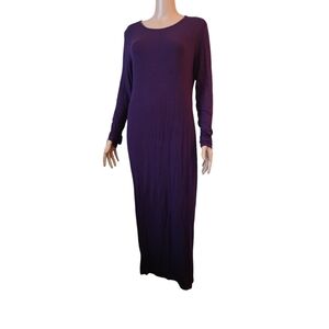 Boohoo Maxi Dress Lycra Spandex Size L purple  collared Used